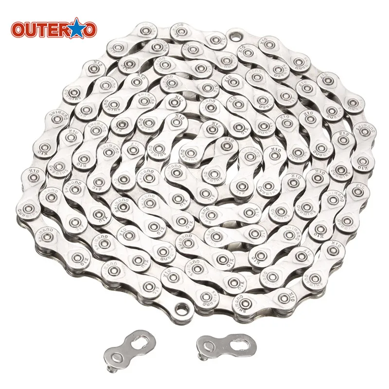 OUTERDO 10 Speed 116 Link MTB Mountain Road Bike Stainless Chain