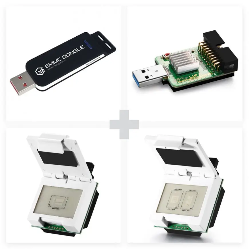 

EMMC Dongle Come With BGA221/BGA254 EMMC/EMCP Socket + 2 In 1 EMMC/EMCP Socket + USB3.0 SuperSpeed USD/EMMC Reader UFI Box