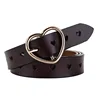 Genuine Leather Heart-shaped Cowskin Women Belts Brown Women's Jeans Belt ► Photo 2/5