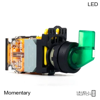 

5 PCS Push button switch Selector switch Short handle 3-Position LED Momentary Waterproof IP65 LA115-B1-11CXD-R31