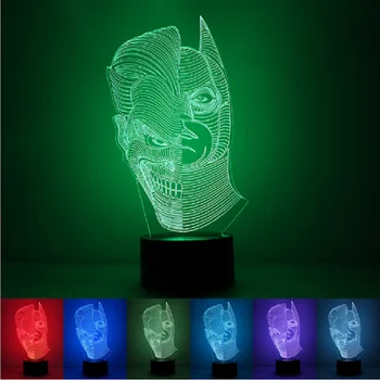 

Novelty 3D illusion LED Night Lamp Double face 3D Night Light 7 color changing Home decor Atmosphere Lamp USB Power night lamp