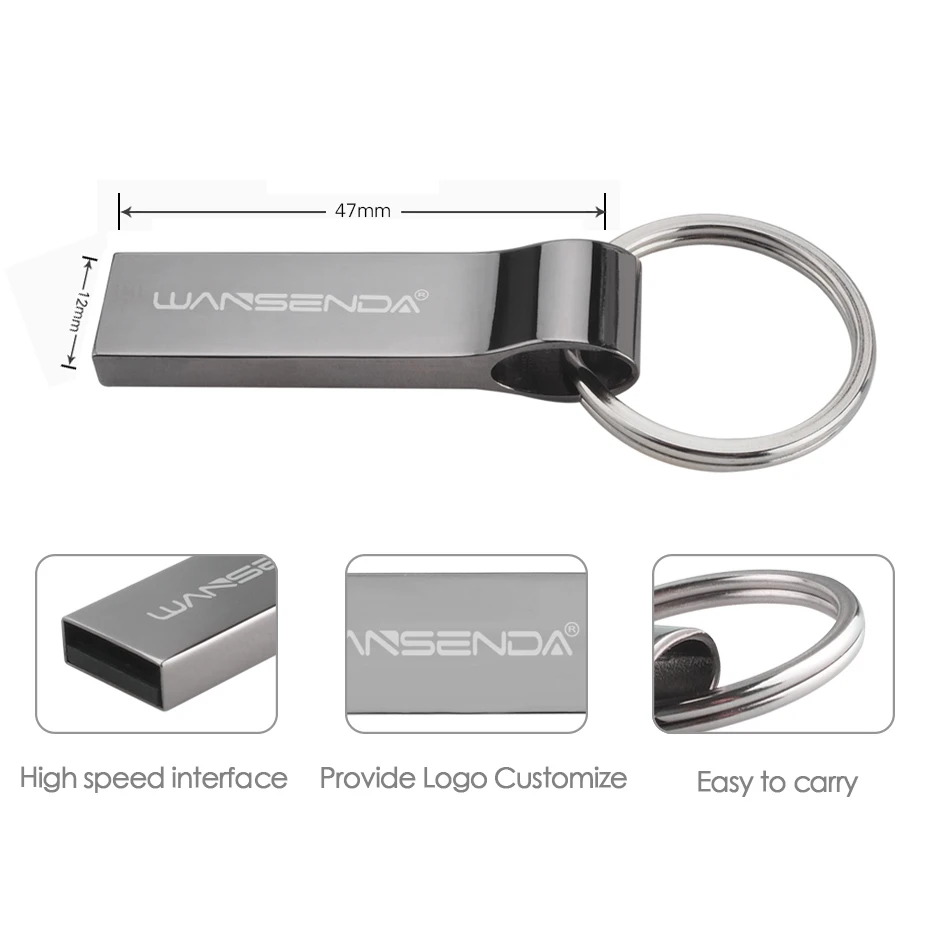 WANSENDA брелок USB флеш накопитель водонепроницаемый 4 ГБ 8 16 32 64 Флешка 2 0 карта памяти