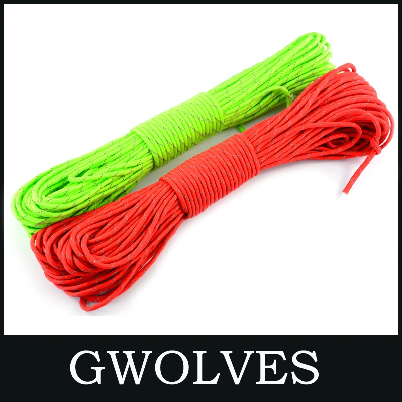 

100ft reflective outdoor camping paracord 550 rope