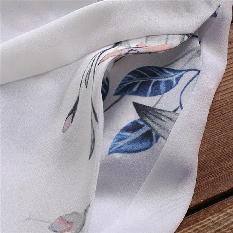 Women Summer Boho Print Casual Beach Vintage Fashion Button Blouse Chiffon Short Sleeves S-XXL Soft Thin Summer Top 40MY02 (2)