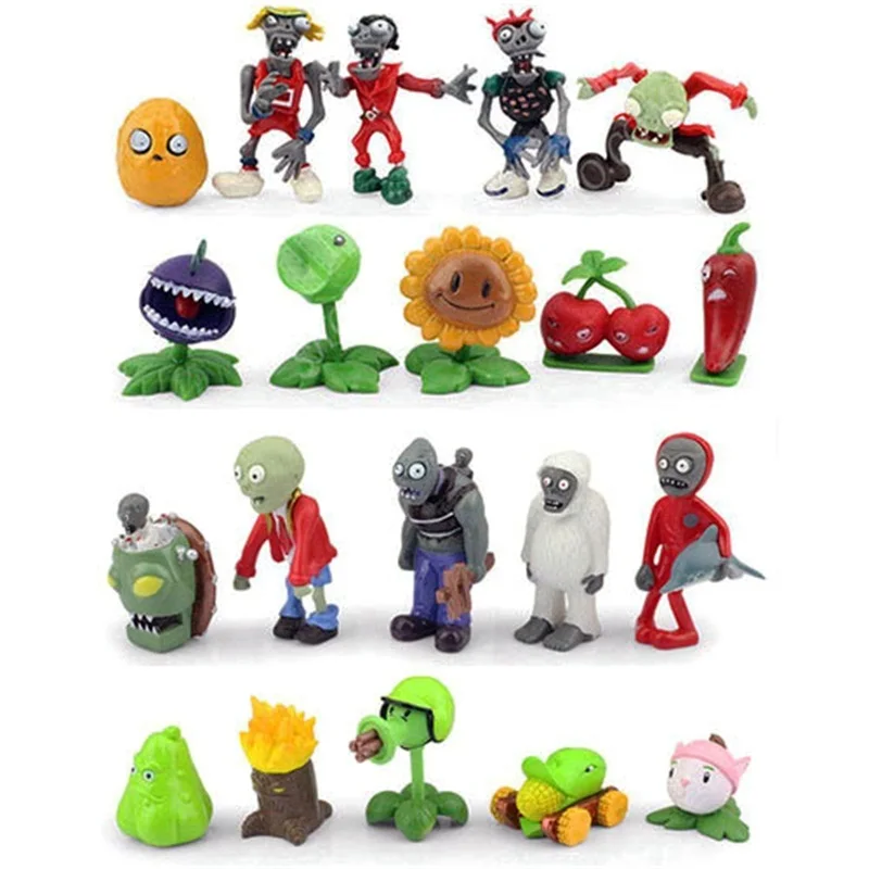 20pcs/lot 3cm8cm Plants vs Zombies PVC Action Figures Classic Toy Plants vs Zombies Toy Setin