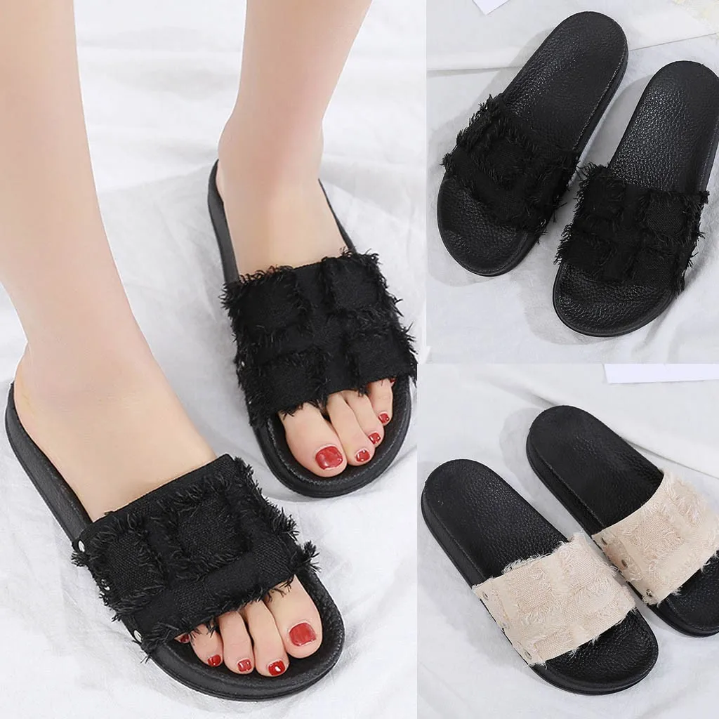 

Retro Style Women Slipper Summer Feather EVA shoes Black Beige Fashion Sweet style Casual Home & Beach Leisure Slides size 36-42