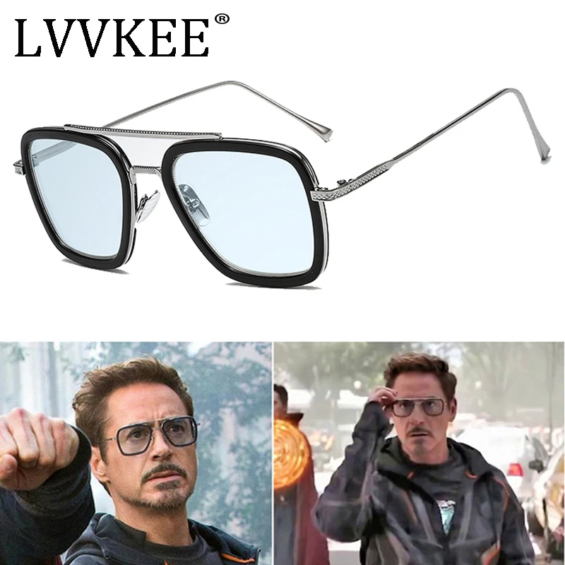 

Latest model Fashion Avengers Tony Stark Flight 006 Style Sunglasses Men Square Aviation Brand Design Sun Glasses Oculos De Sol