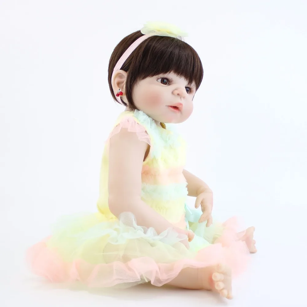 

55cm Full Silicone Reborn Baby Doll Toy Vinyl Newborn Princess Babies Bebe Alive Kids Bathe Acconpanying Toy Cute Birthday Gift