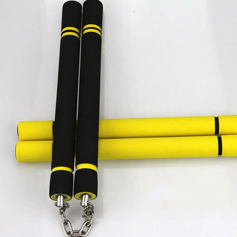 Кунг-фу Nunchakus боевое искусство защитная пена Nunchakus губка двойная дубинка с цепочкой из нержавеющей стали KongFu тренировочный инструмент