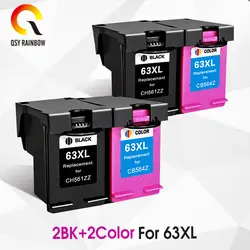 CMYK поставки 63XL повторного производства картриджей для hp 63 чернильный картридж XL для Deskjet 1110 1111 1112 2130 2131 2132 3630 4250