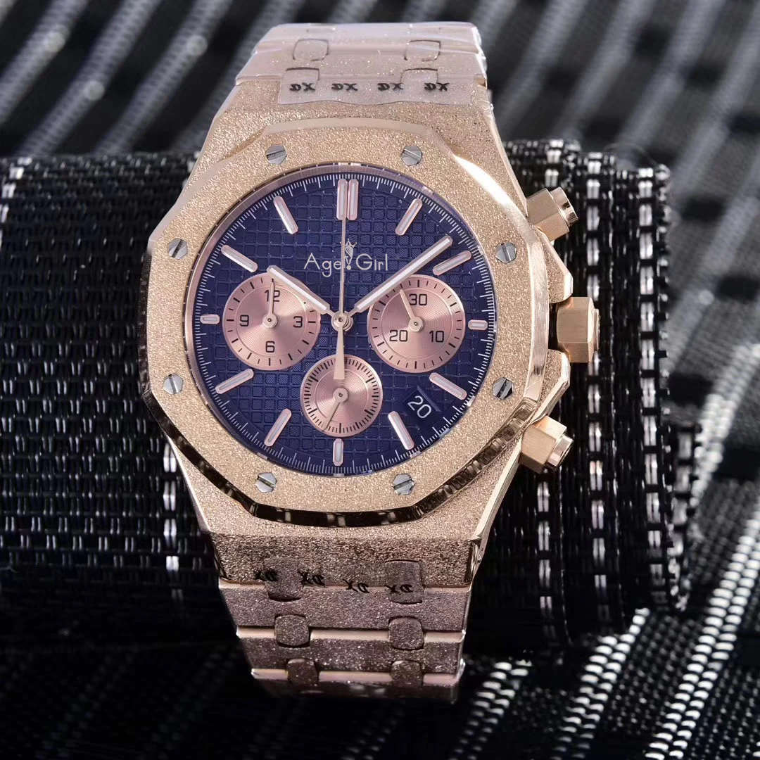 

Luxury Brand New Men Watch Chronograph Sapphire Rose Gold Matte Crystal Stopwatch Luminous Black Blue Limited Braze Coffee AAA+