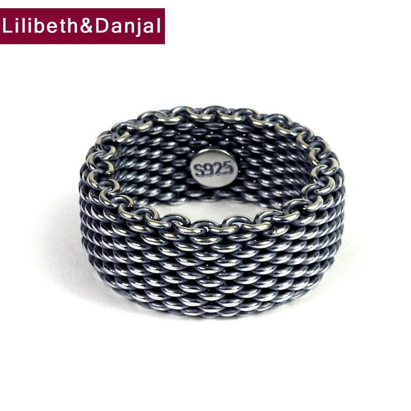 

Ring 100% Real 925 sterling silver 10mm Wide Weave ring men women jewelry dropshipping accessories wholesale china GR5