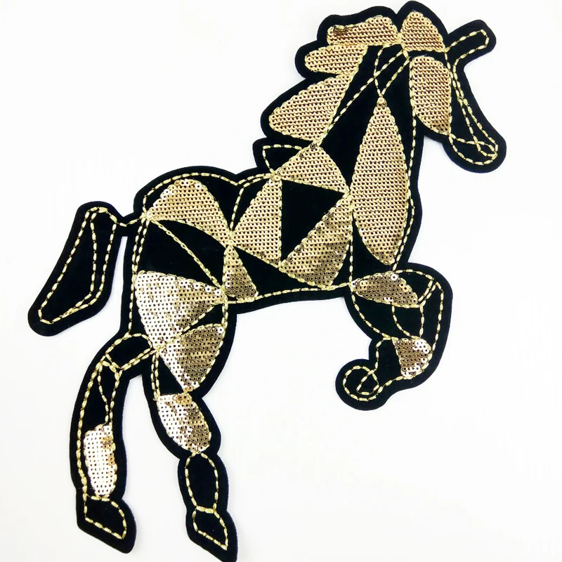 Horse sequins embroidered patch vintage applique coat or jeans decoration butterfly | Дом и сад
