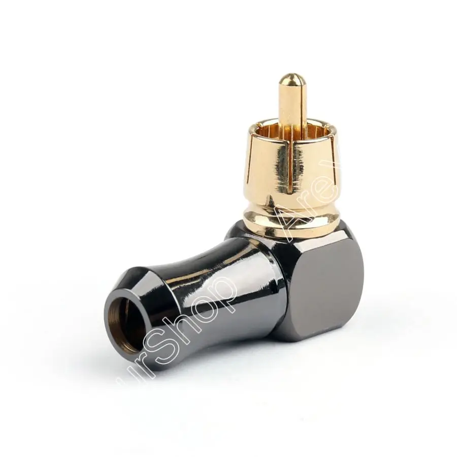 Areyourstore 1 шт. латунные RCA с прямым углом 6 35 мм штекер аудио видео разъем адаптер для