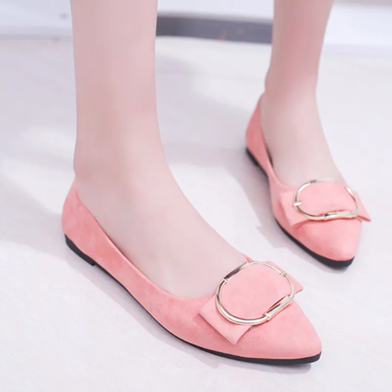

Women Flats 2019 Summer Style Casual Solid Pointed Toe Women Shoes Slip-On Fashion Flat Shoes Soft Comfortable Ballet Flats