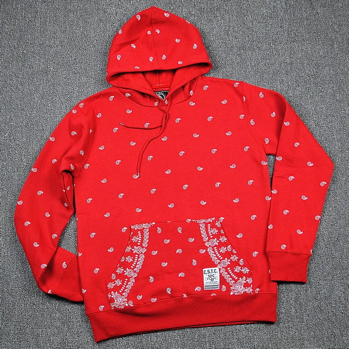 bandana hoodie red