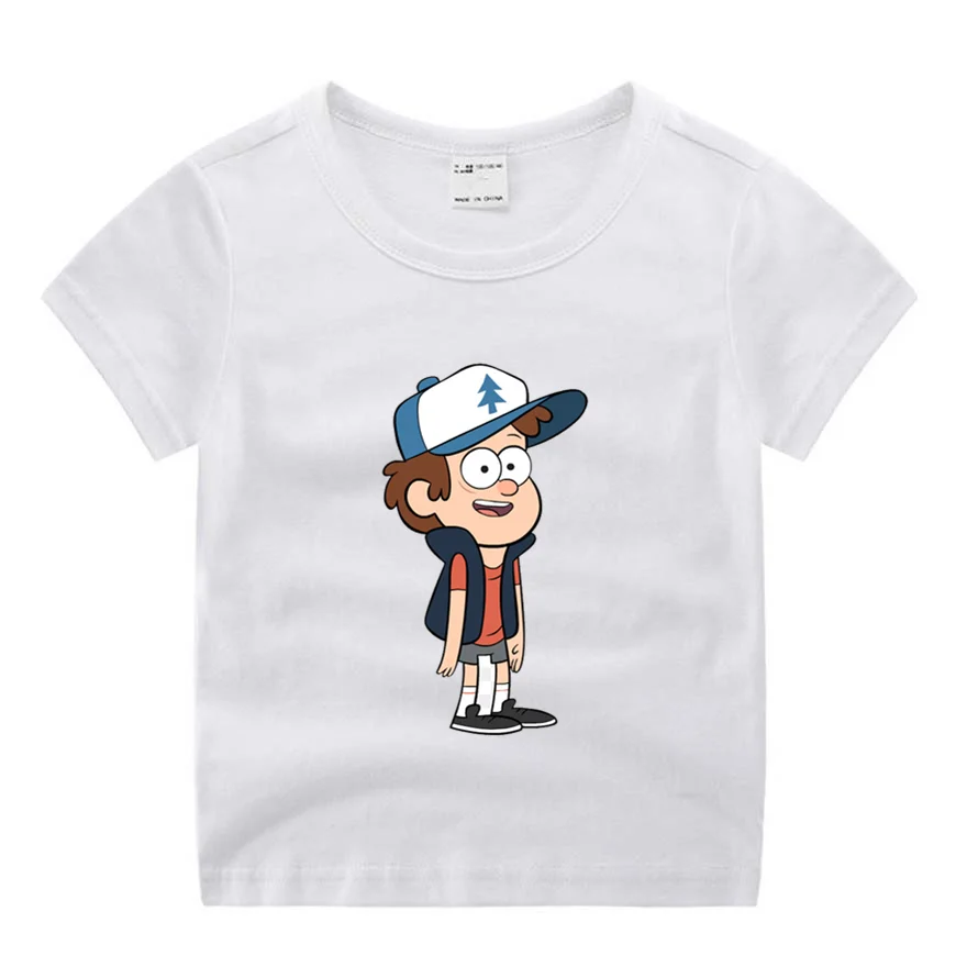 Одежда для маленьких мальчиков детская футболка с забавным принтом из мультфильма «Гравити Фолз» детские летние топы с круглым вырезом, футболки для мальчиков и девочек Ca - Цвет: P624-2