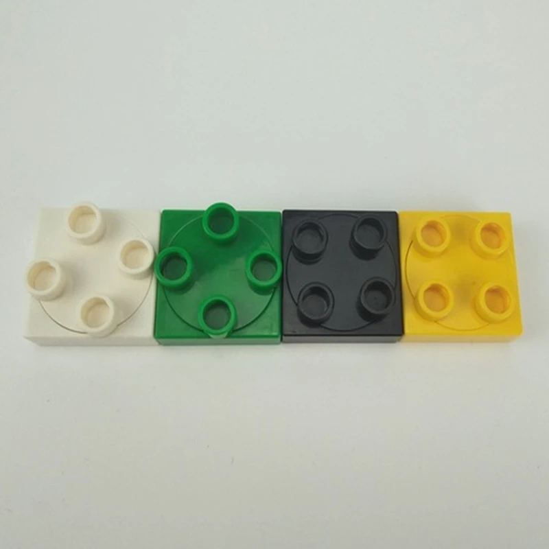 

Duplo Toys For Children Gifts Educational Baby Big Size 4-Hole Rotating Brick Building Blocks Big particles Set With Diy Duploed