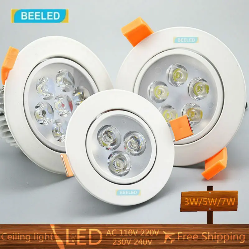 1X Dimmable dimmer 3W 5W 7W led Ceiling Light spotlight 6 pieces in lot