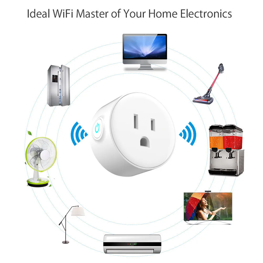 Wifi Smart Plug US Plug умный выбор времени розетка Беспроводное управление выходом функциональная вилка для автоматизации умного дома для Amazon Alexa