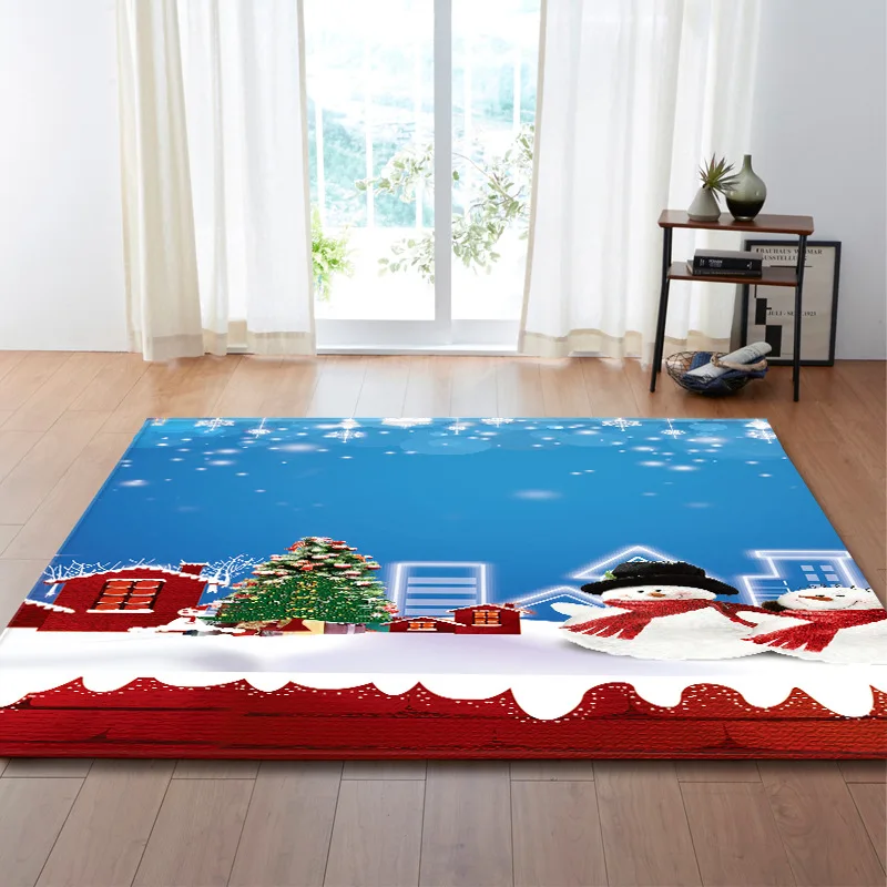 RULDGEE полиэстер рождественские ковры для гостиной 3D Санта Клаус ковры для детской комнаты игровой коврик Рождественские декоративные коврики