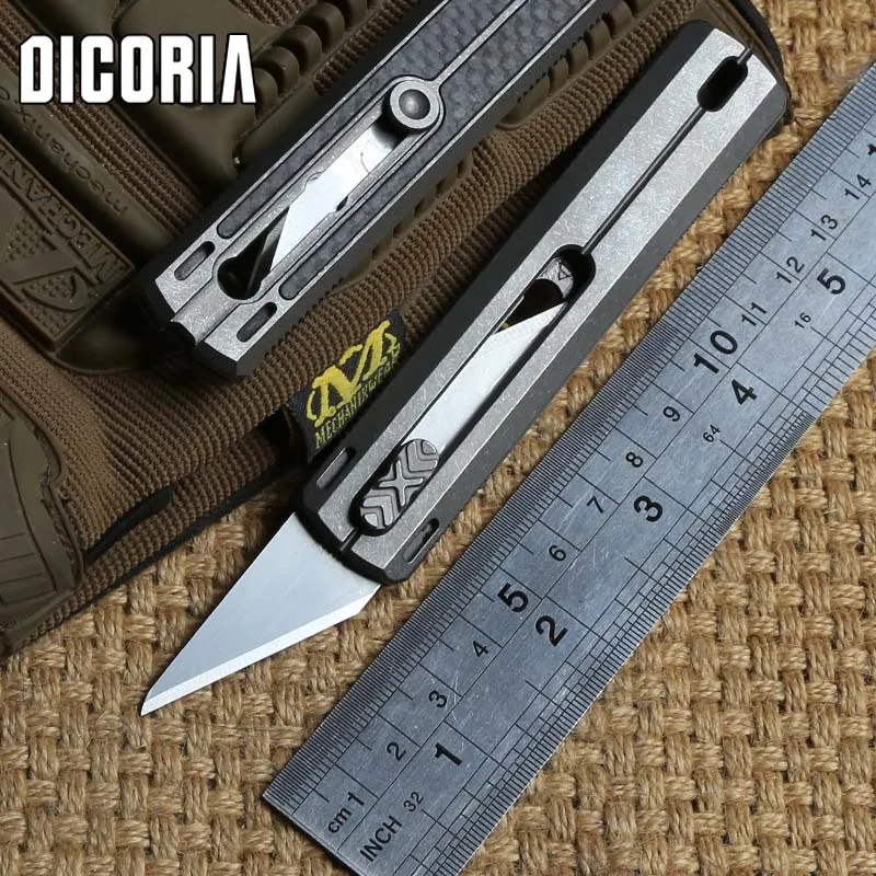 DICORIA District 9 Original Paper cutter Cuttin knife Titanium Handle Olfa stainless steel blade Pruning outdoor camping knives DICORIA District 9 Original Paper cutter Cuttin knife Titanium Handle Olfa stainless steel blade Pruning outdoor camping knives