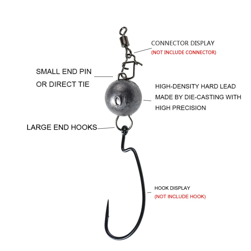 Fishing counterweight sinker Fishing accessories Fishing tools Fishing tool Fishing tackle Fishing swivels Fishing bait 5pcs Lead Weight with Swivle Cheburashka Sinker Jig Head Lead Weights 4g 6g 8g 10g 12g 14g 15g 18g Lure Fishing