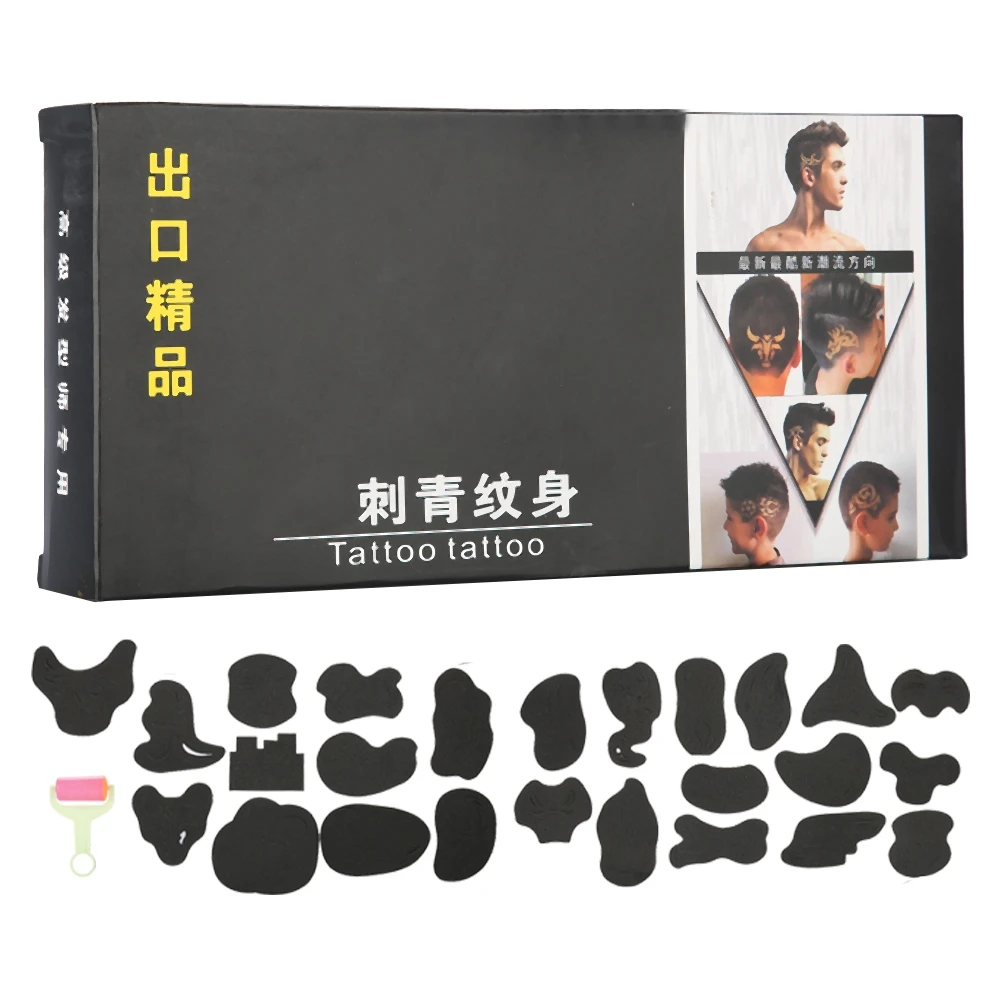

Hair Tattoo Carved Template HairStyling Dye Coating Tattoo Patterns Salon Barber Hair Trimmer Carved Color Cool Hairstyling Tool
