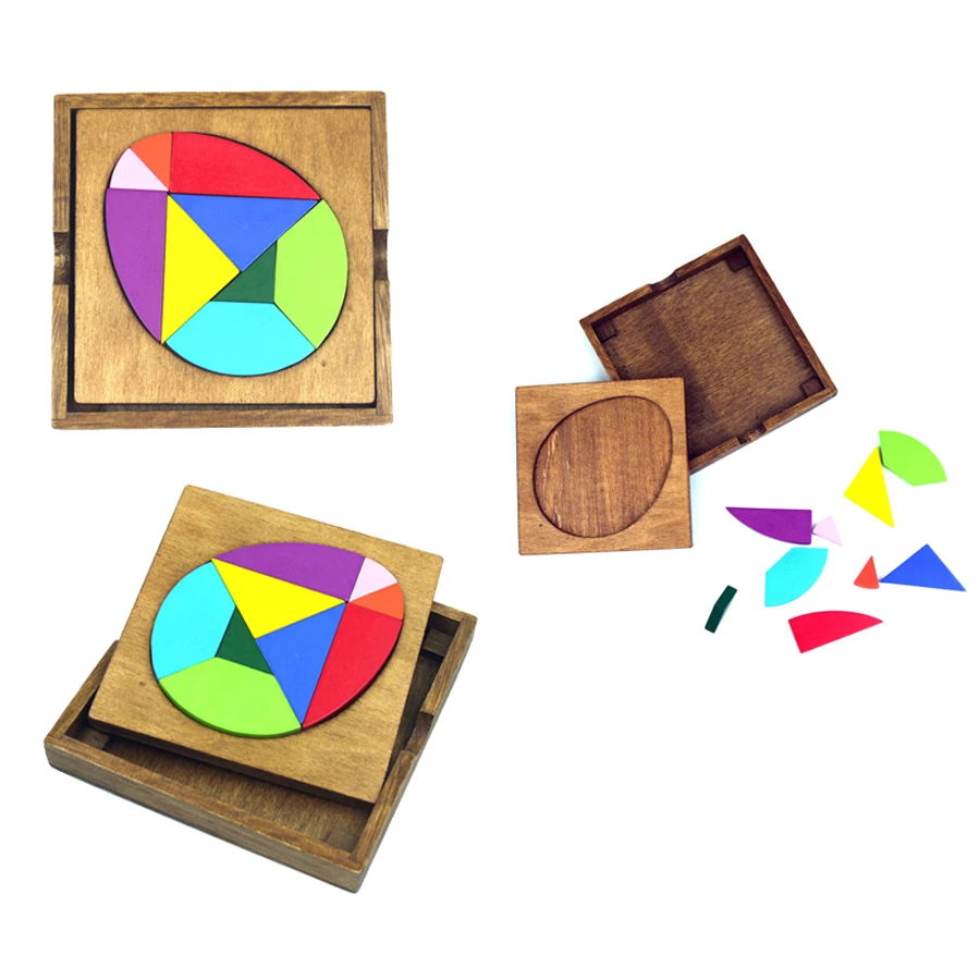 Baby Jigsaw Puzzle Toy Wood Kids Tangram Game Baby Wooden Puzzle Jigsaw