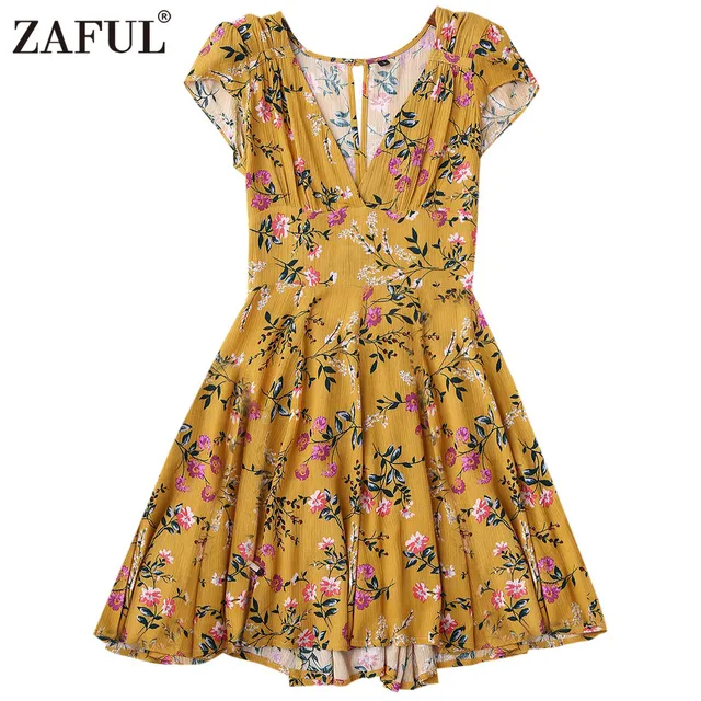 yellow floral summer dress