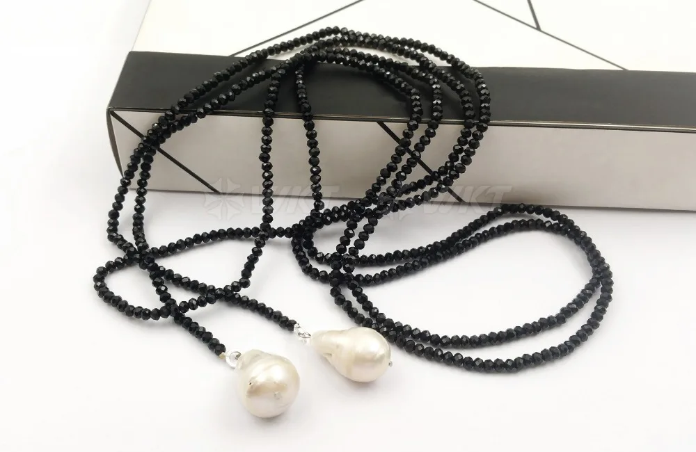 WT-N1115, специальный дизайн, много-опционально цвета, ожерелье с двойным натуральным пресноводным жемчугом, кулон, подарок для женщин