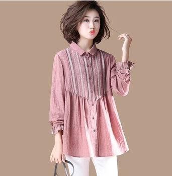 

Plus Size 4xl Women's Blouse Casual Shirt Women Embroidery Chemise Femme Large Ladies Tops Women's Shirts Top Female Blusas