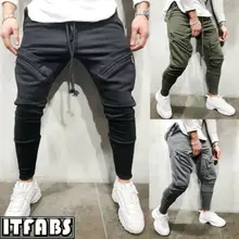 Новая мода Мужская для спортзала хлопок Повседневные Спортивные Беговые Брюки Slim Fit джоггеры рабочие брюки M-3XL длинные тренировочные брюки