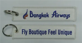 

Bangkok Airways Fly Boutique Feel Unique Fabric Embroidery Key Chain Keyring Aviation Tags