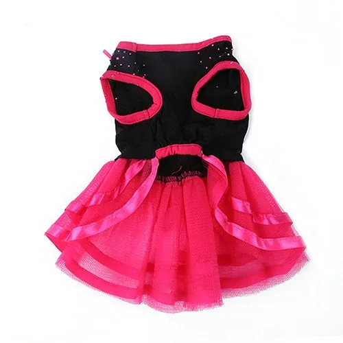 Новое поступление, газовое платье-пачка с розовым цветком для питомцев, собак, щенков, кошек, одежда принцессы