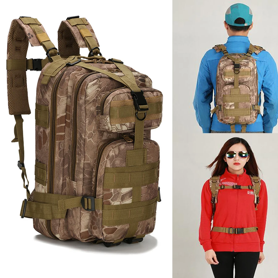 Hiking Backpack Outdoor Camping Black 30L Rucksacks (14)