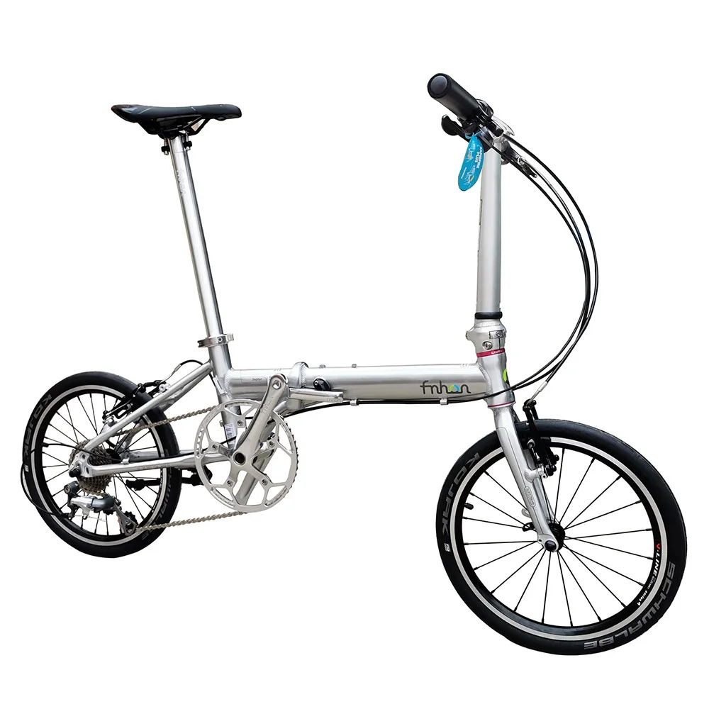 Fnhon Zephyr 1" алюминиевый складной велосипед 16" 349 Minivelo городской Commuter велосипед с V тормозом 9 скоростей мини веловелосипеды - Цвет: silver silver crank