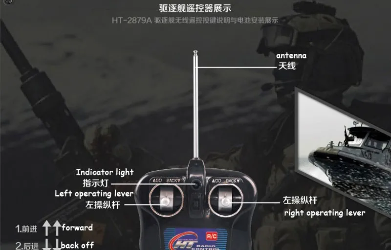 2879A 1: 275 дистанционное управление по радио военная Униформа RC лодка Разрушитель модель игрушки Моделирование Модель RC военный корабль Cruiser