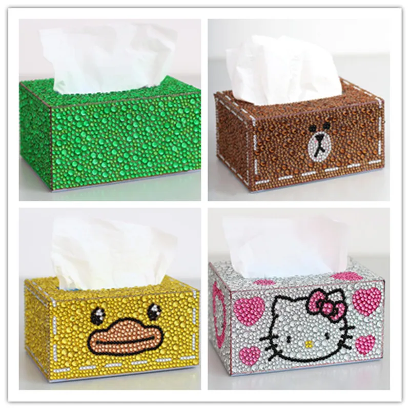 

5D Cartoon Diamond Cross Stitch Special Shape Diamond Painting Shear Cardboard Storage Box Jewelry Box Home Decorations