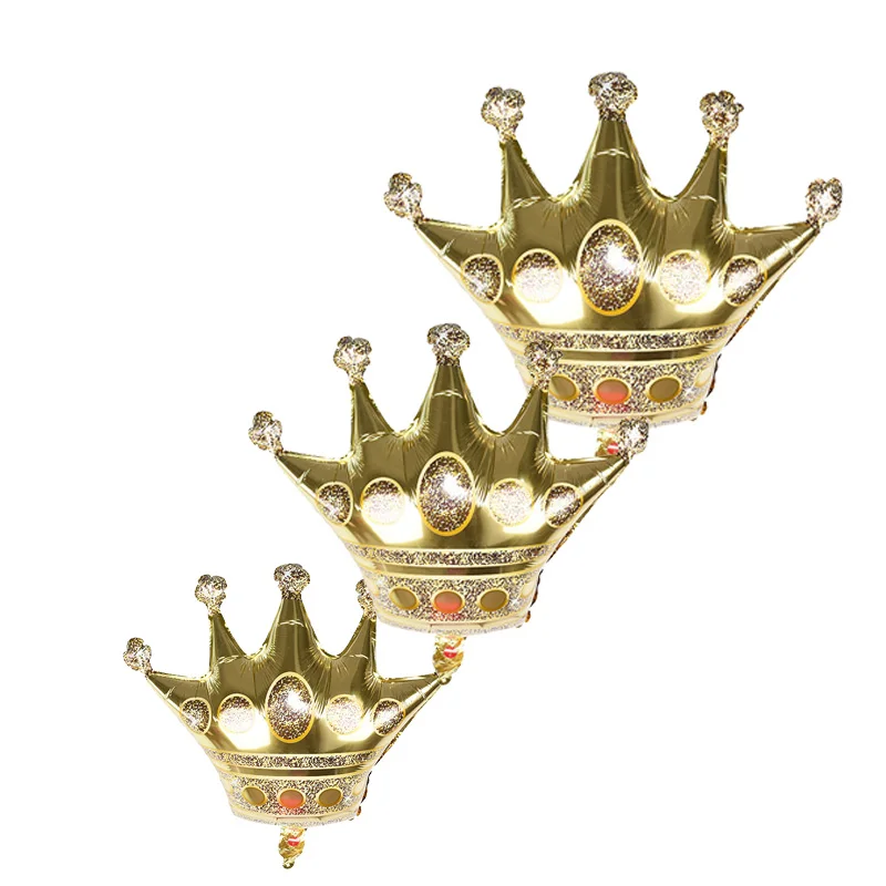 3Size New Golden Crown Aluminum foil Balloons Prince Princess Birthday Wedding Baby Shower Party Decorative Air Toy Balloons