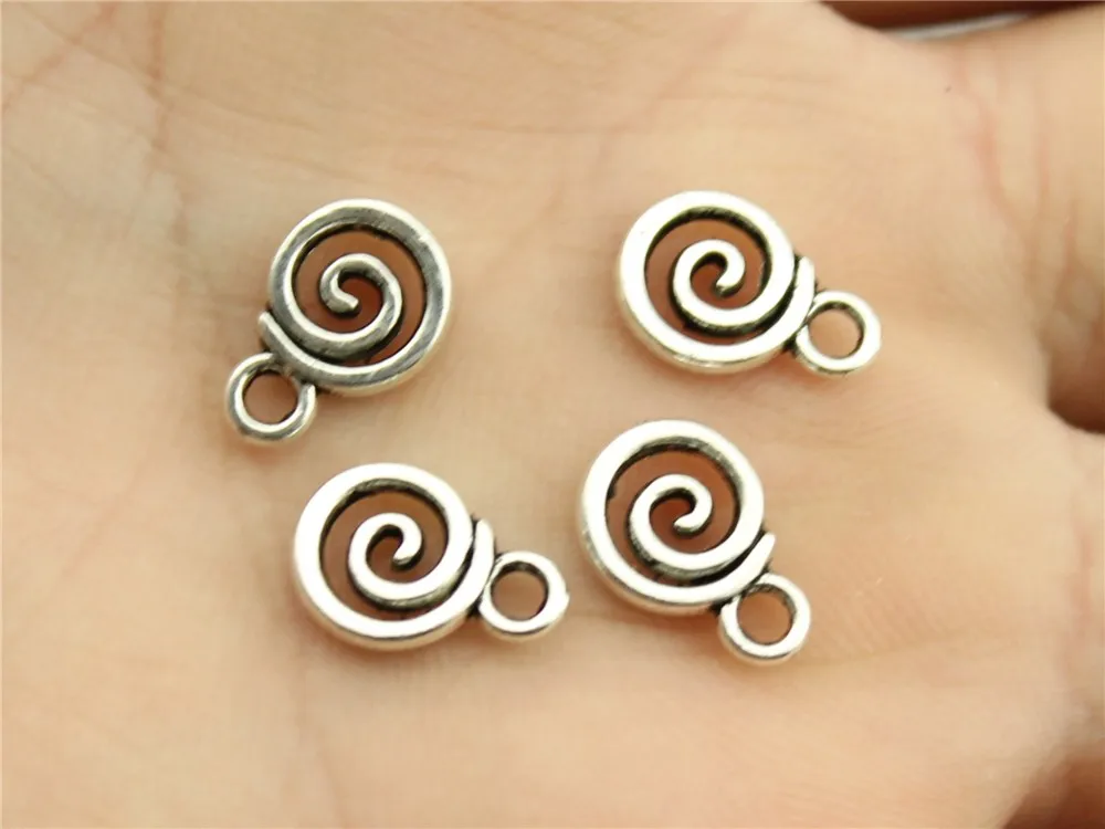 

WYSIWYG 20pcs 11x8mm Swirl Charm Pendants For Jewelry Making Antique Silver Swirl Pendants Charm Swirl