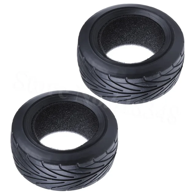 Special Offers 2Pcs Front&Rear Robber Tires Width:33mm&38mm OD:83mm ID:61mm With Foam Inserts for 1/10 RC Car off-road Buggy on Road Car Tires