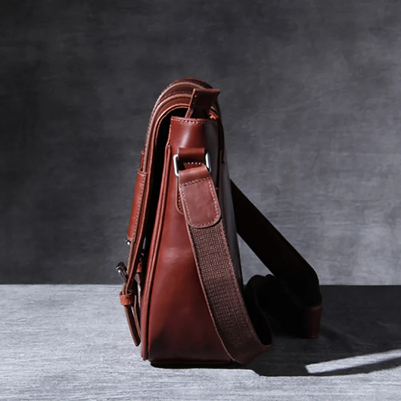 AETOO Retro casual head cowhide postman bag leather shoulder crossbody bag male handmade bag