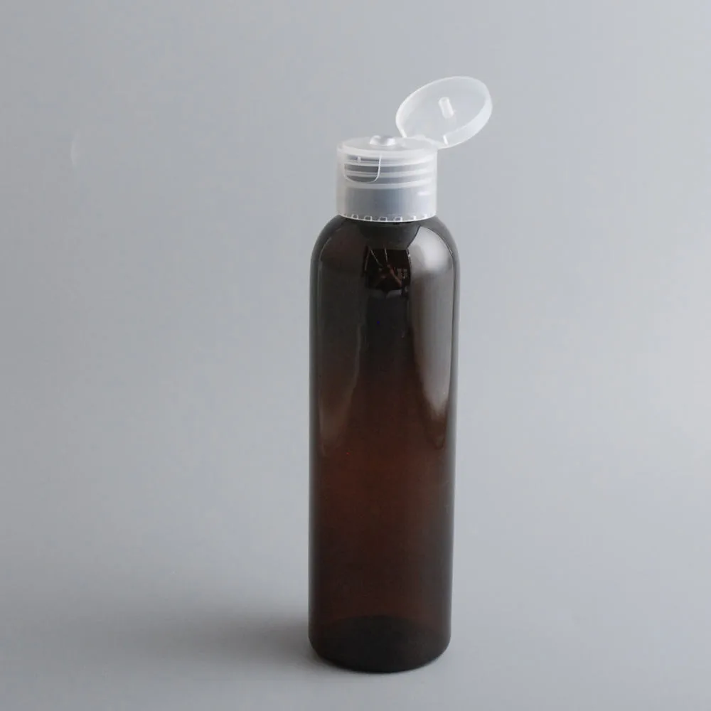 2 шт./лот, 150 мл, портативный дорожный прозрачный пластиковый флип-колпачок, бутылка для лосьона, косметический контейнер, наборы для путешествий, пустая пластиковая бутылка - Цвет: Brown bottle