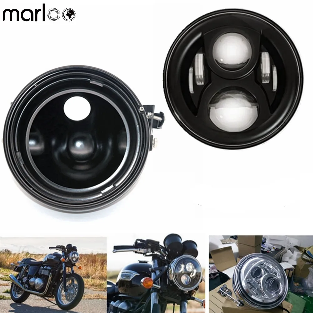 

Marloo 7 inch Daymaker Projector LED Headlight, Harley Motorcycle 7" headlights Daymaker Housing bucket For Harley Davidson