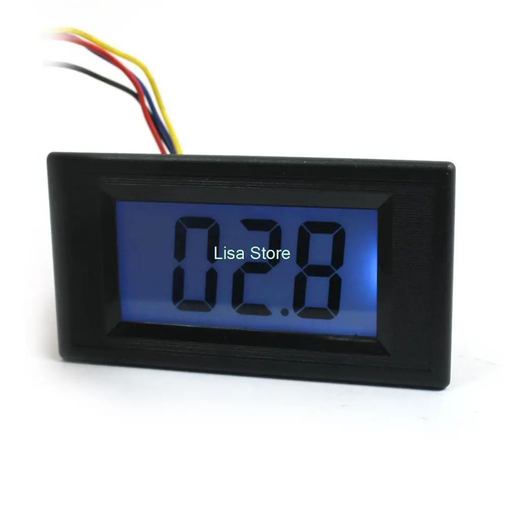 Panel Mount 3 1/2 Black Digit LCD Resistor Tester Resistance Meter