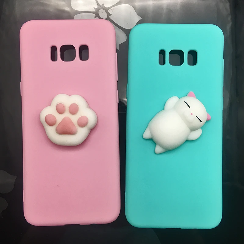 3d Squishy Cat Silicon TPU Soft Cases For Samsung Galaxy S8 S9 plus S7 S6 J3 J5 J7 2017 j510 J710 j310 A6 Candy Back phone Cover (27)