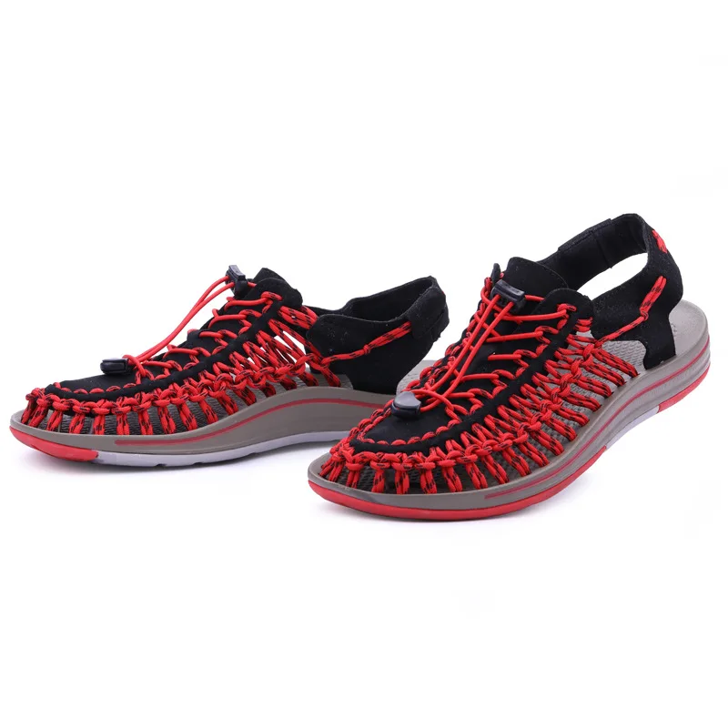 

New Men Beach Shoes Outdoor Men Fashion Casual Shoes Lovers Sandals Baotou Breathable Personality woven Sandals Men XL 35-50
