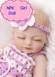 Npk 11 дюйм(ов) Кукла реборн полный силиконовые Bebe девушка кукла Спящая кукла ребенка подарок на день рождения реалистичные очаровательны