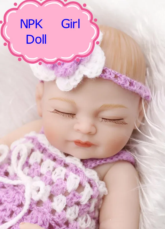 

NPK 11 Inches Doll Reborn Full Silicone Bebe Girl Doll Sleeping Doll Child Birthday Gift Realistic Adorable Babies Real Dolls